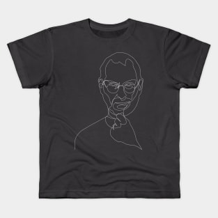 Steve Jobs Minimalist Line Art Alternate Kids T-Shirt